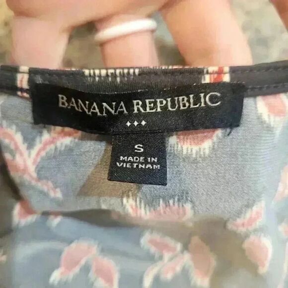 Banana Republic Women's Charcoal Gray/Yellow/Red Floral Poly/Spandex Knit Faux W - Picture 4 of 13